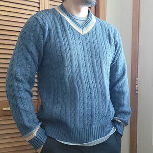 Mens American Eagle Vintage-Style V-Neck Sweater (Like New) SIZE MEDIUM